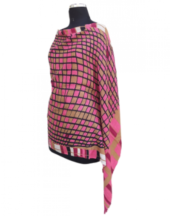Women stole printed design light pink
